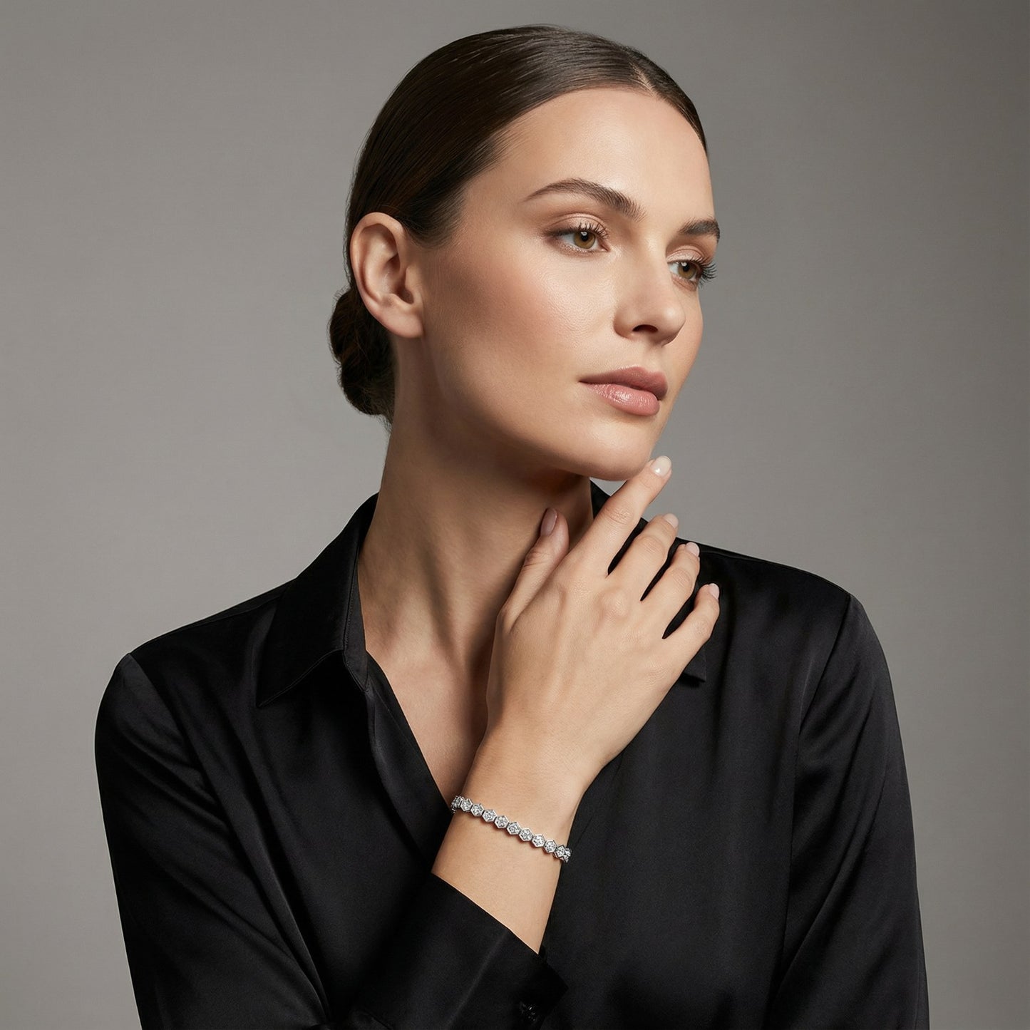 Honeycomb Framed Tennis Bracelet