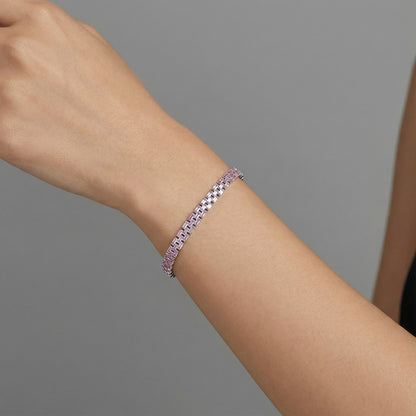 Brick Layered Pink Sparkle Bracelet