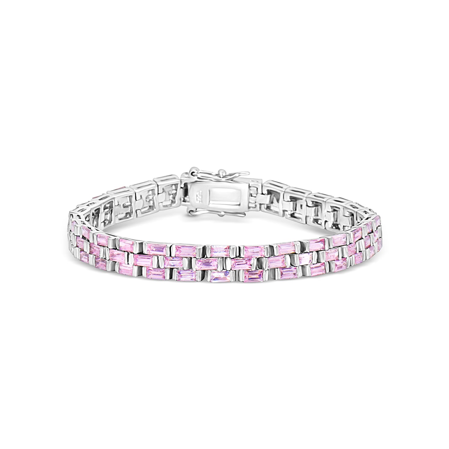 Brick Layered Pink Sparkle Bracelet