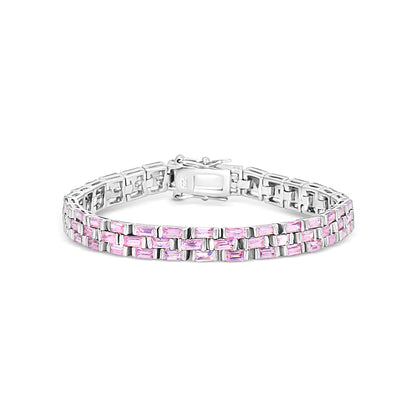 Brick Layered Pink Sparkle Bracelet