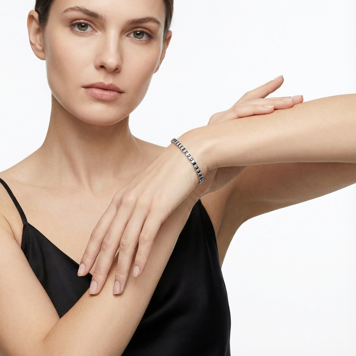 Black & White Baguette Bracelet