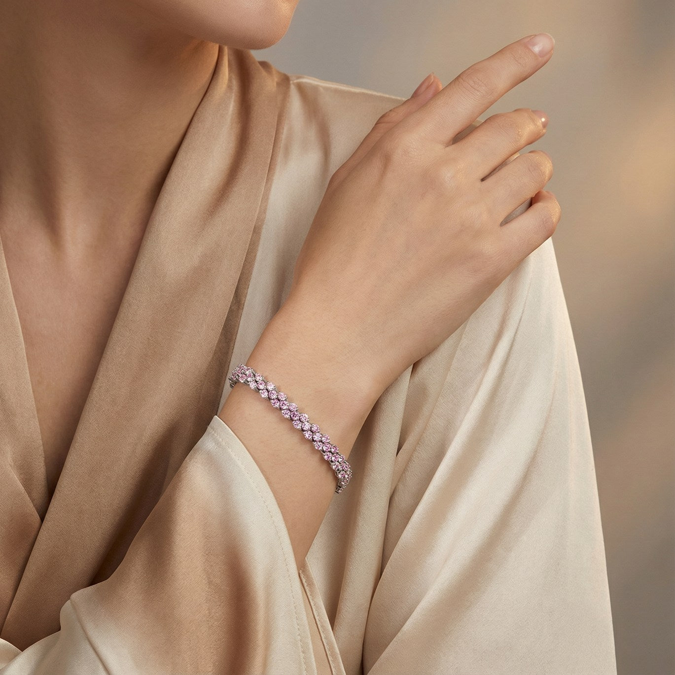 Pink Trio Tennis Bracelet