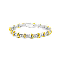 Golden X Tennis Bracelet image