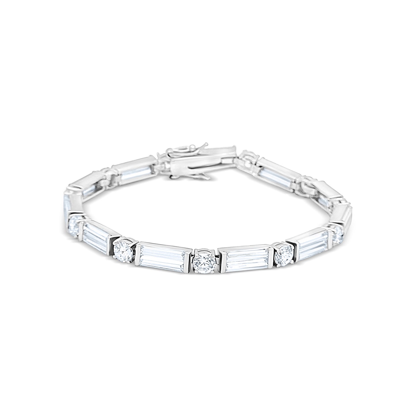 Elegant Baguette & Round Tennis Bracelet
