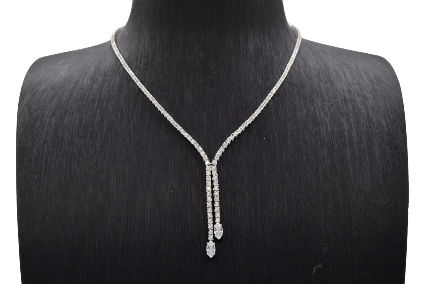 Double Drop Tennis Necklace