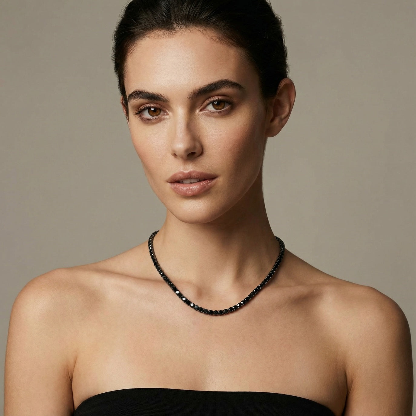 Black Tennis Necklace 4 mm