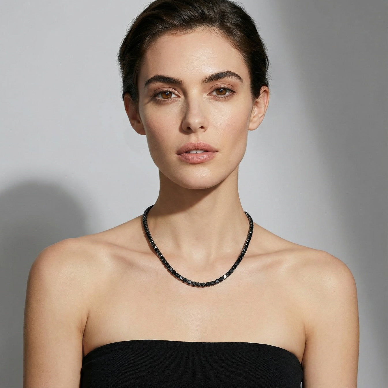 Black Tennis Necklace 5 mm