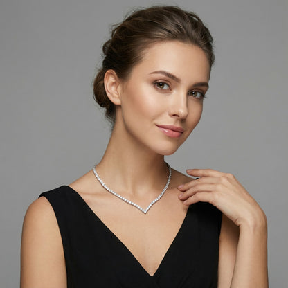 V-Tennis Necklace 3 mm