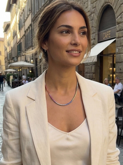 Rainbow Tennis Necklace 2.5 mm