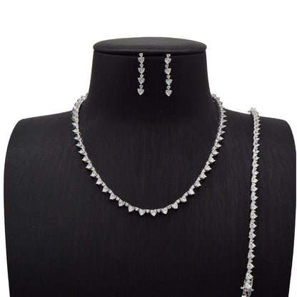 Heart & Round Stone Tennis Set