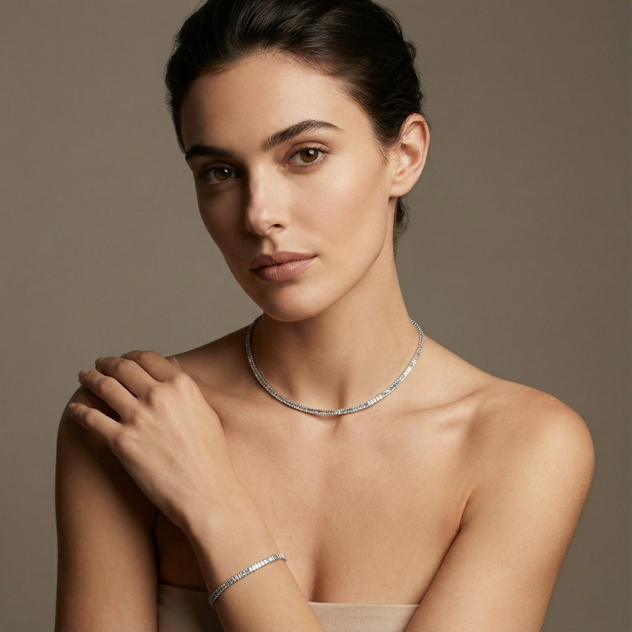 Tennis Choker Baguette Set