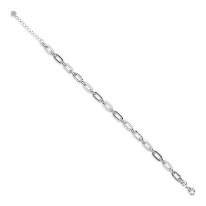 Alternating Classic Paperclip Pavé Link Bracelet