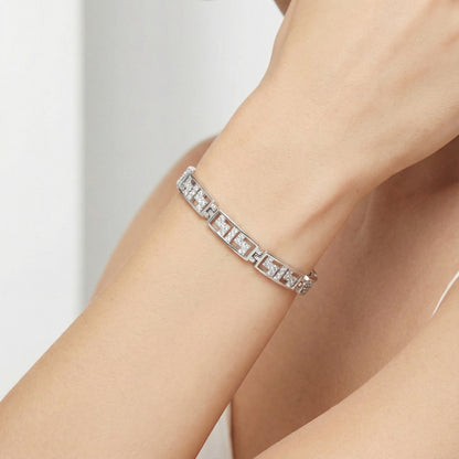 Frame Pattern Tennis Bracelet