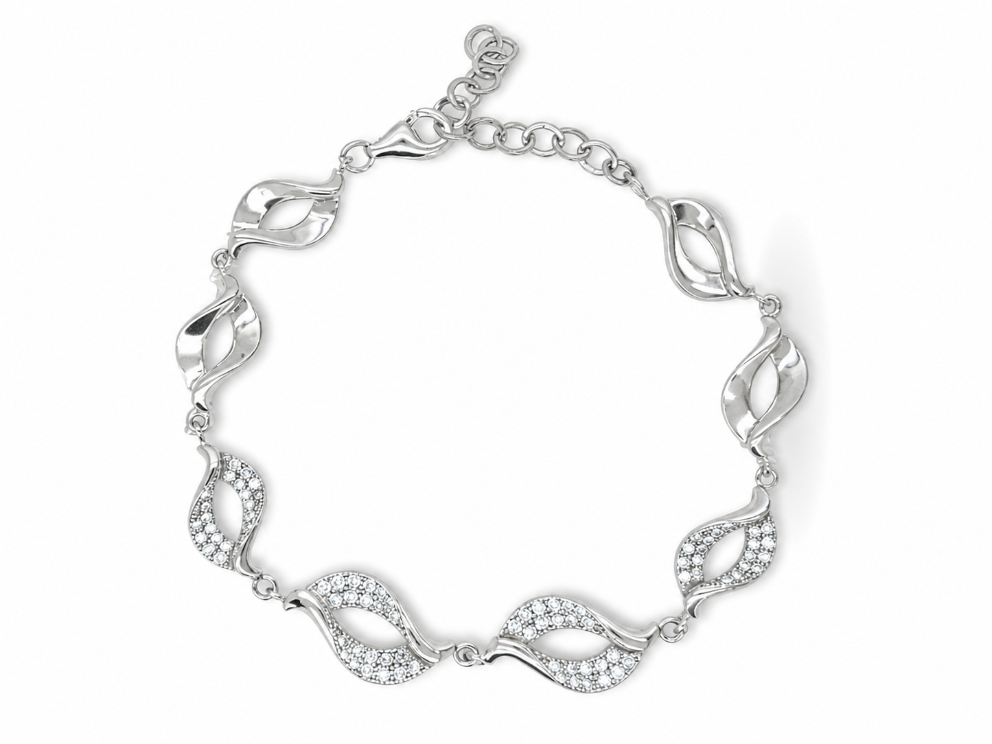 Twisted Leaf Zircon Bracelet