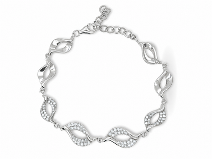 Twisted Leaf Zircon Bracelet