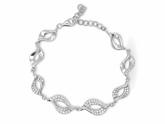 Twisted Leaf Zircon Bracelet