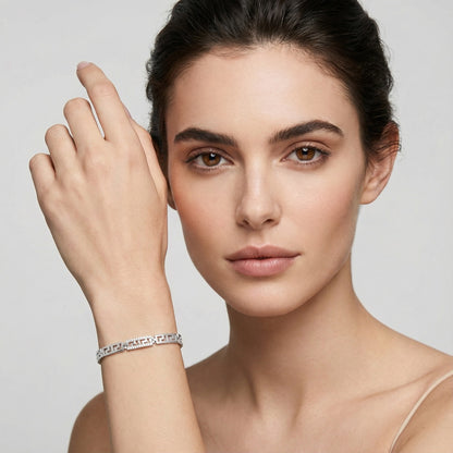 Frame Pattern Tennis Bracelet