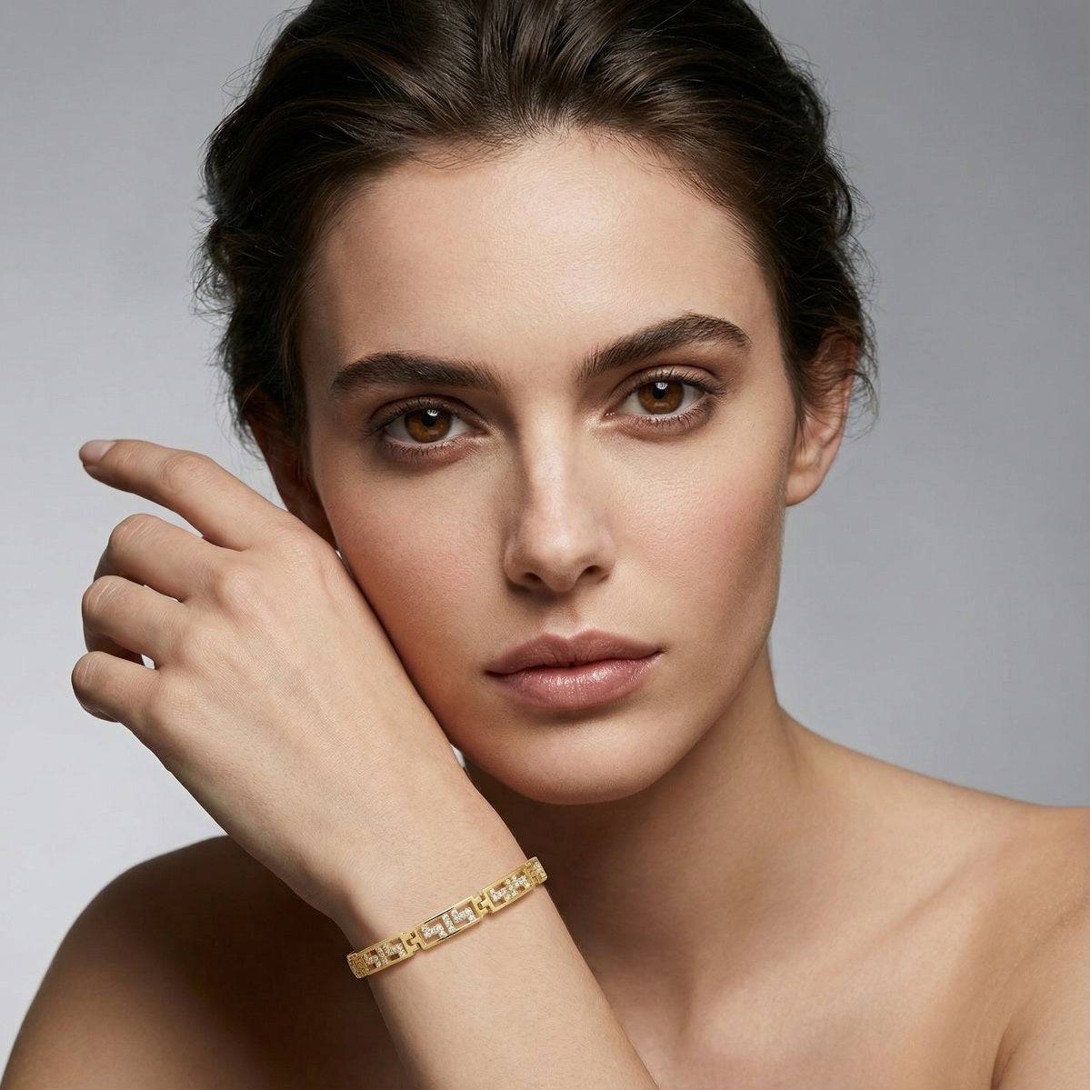 Frame Pattern Tennis Bracelet