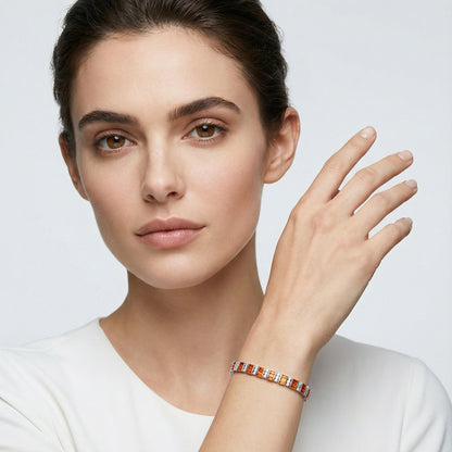 3R Orange Patterned Bracelet