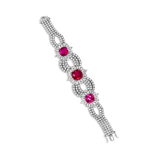 Tri-Magenta Statement Bracelet