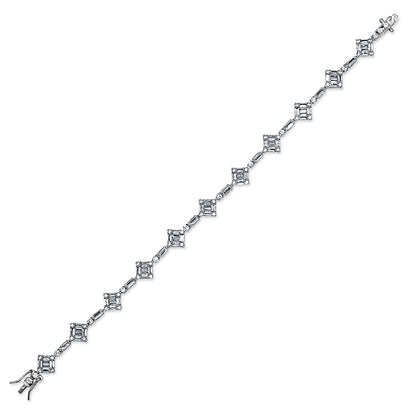 Square Halo Tennis Bracelet