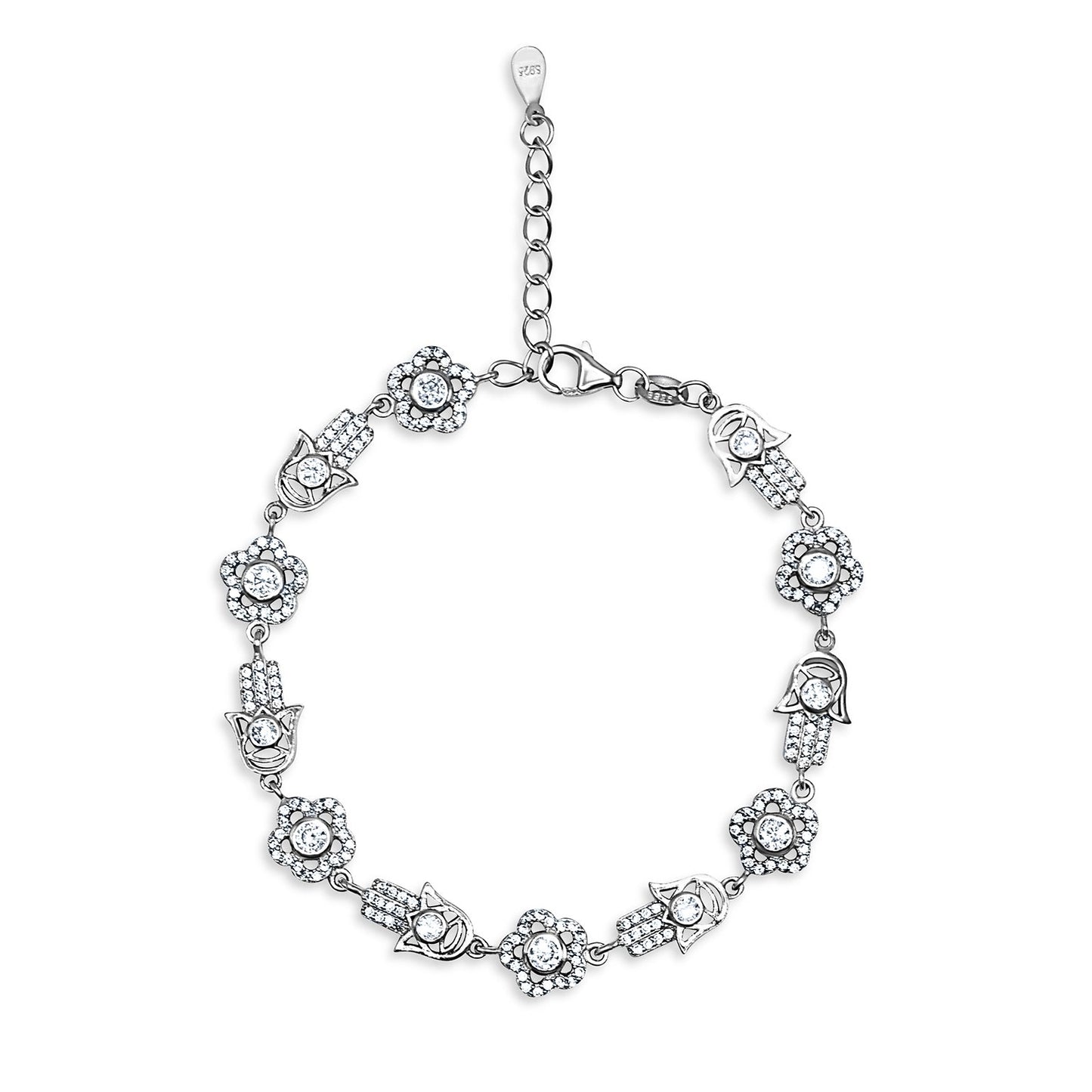 Hamsa Flower Pavé Bracelet