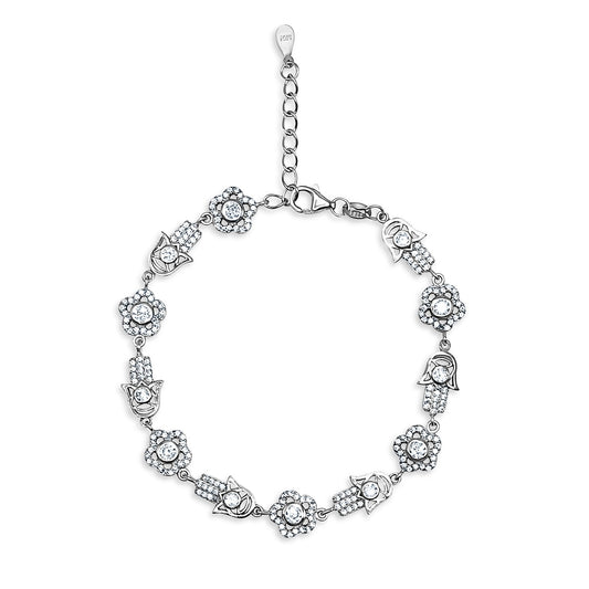 Hamsa Flower Pavé Bracelet
