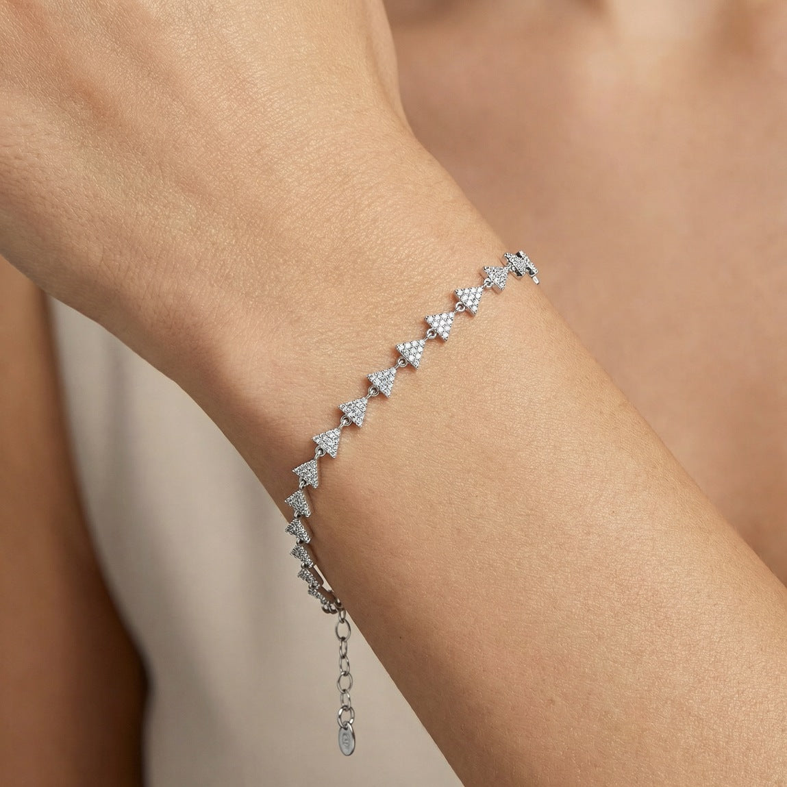Triangle Pavé Link Bracelet