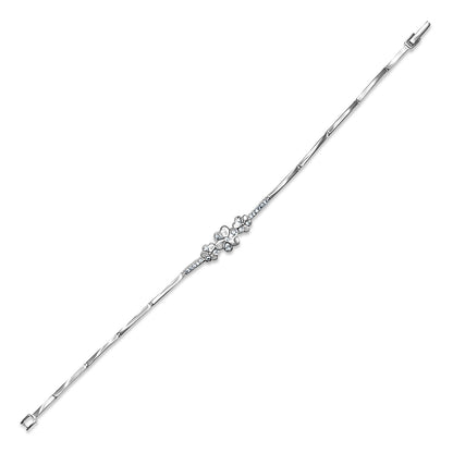 Triple Flower Zircon Bangle