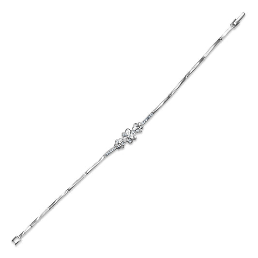 Triple Flower Zircon Bangle
