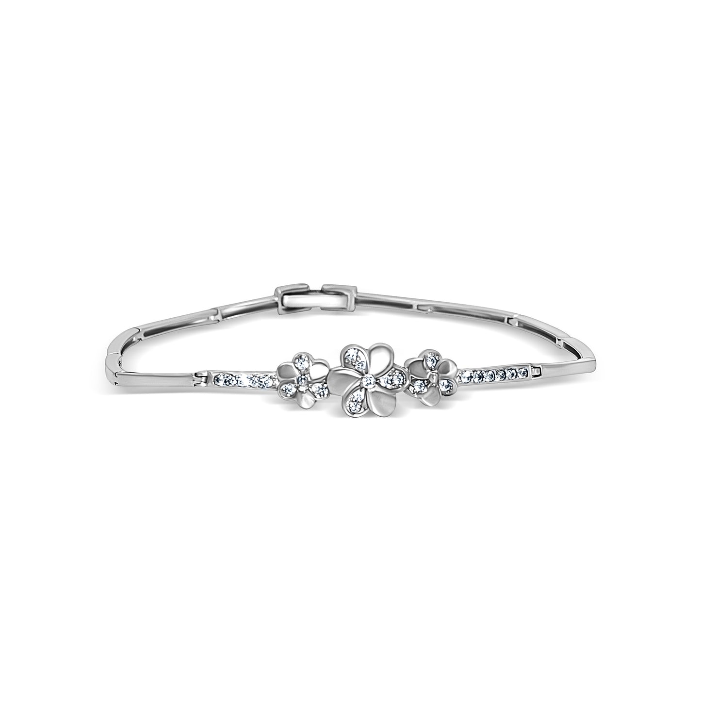 Triple Flower Zircon Bangle