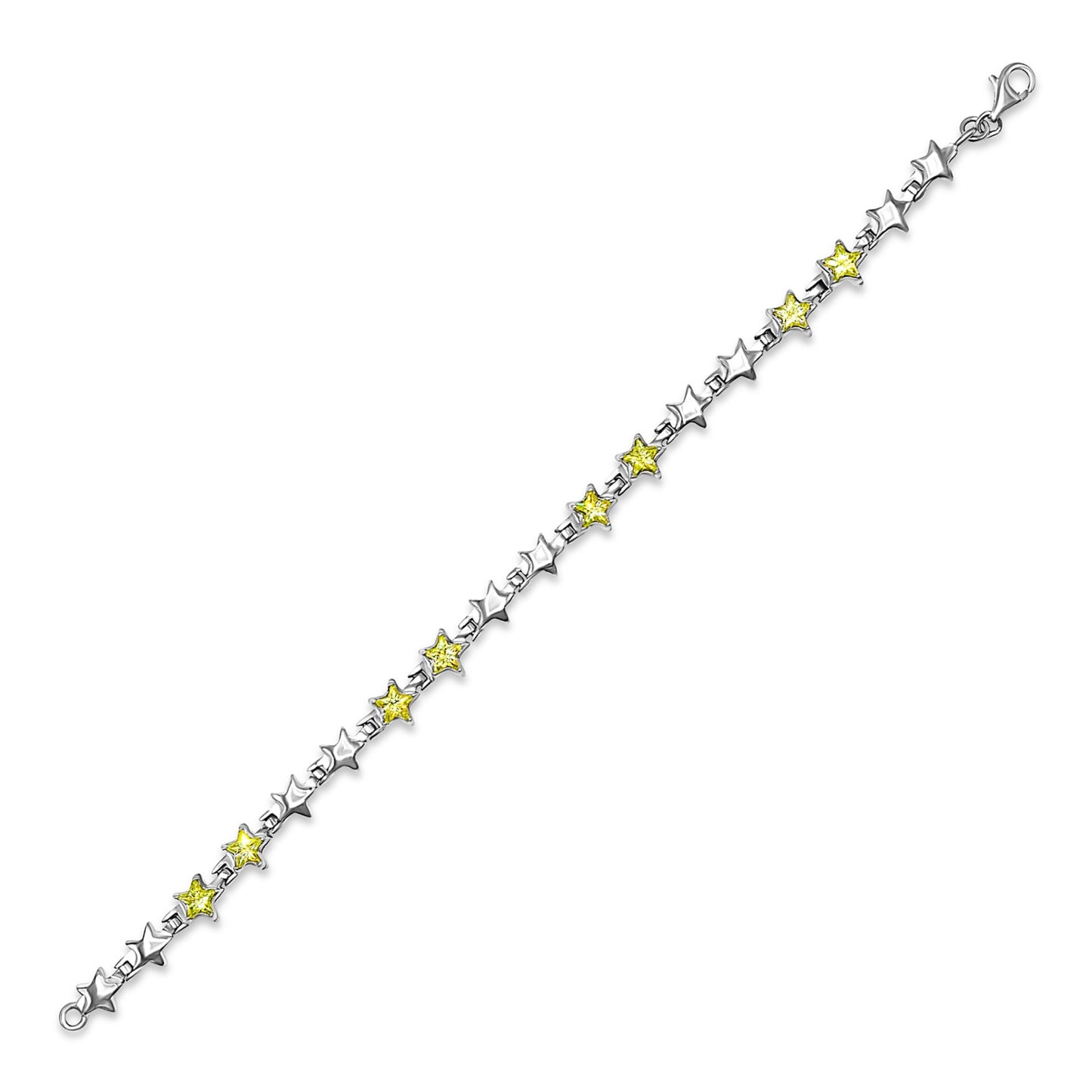 Dual Tone Star Link Statement Bracelet