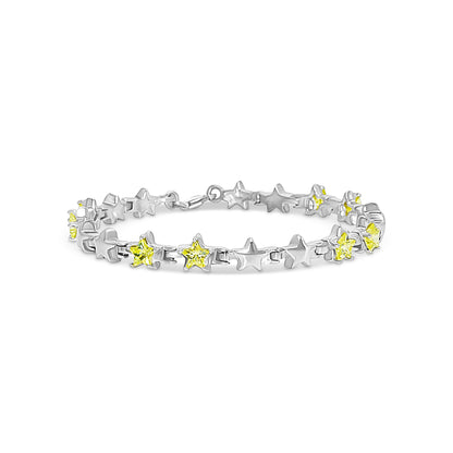 Dual Tone Star Link Statement Bracelet