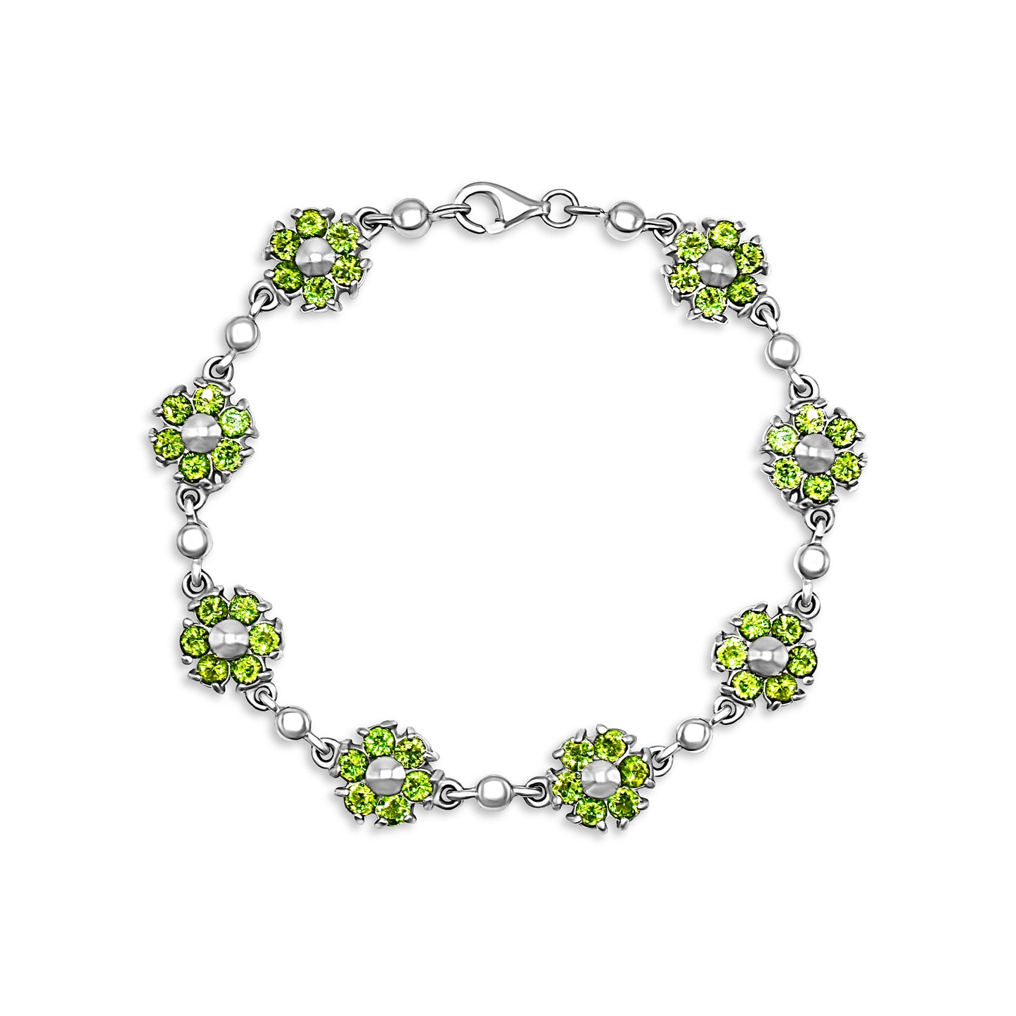 Floral Green Zircon Bracelet