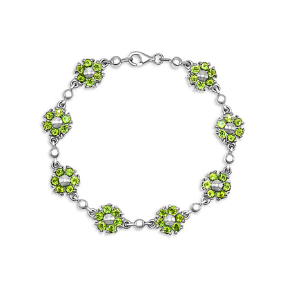 Floral Green Zircon Bracelet