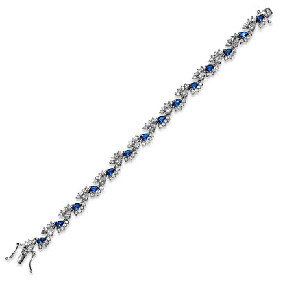 Sapphire Pear Cluster Tennis Bracelet
