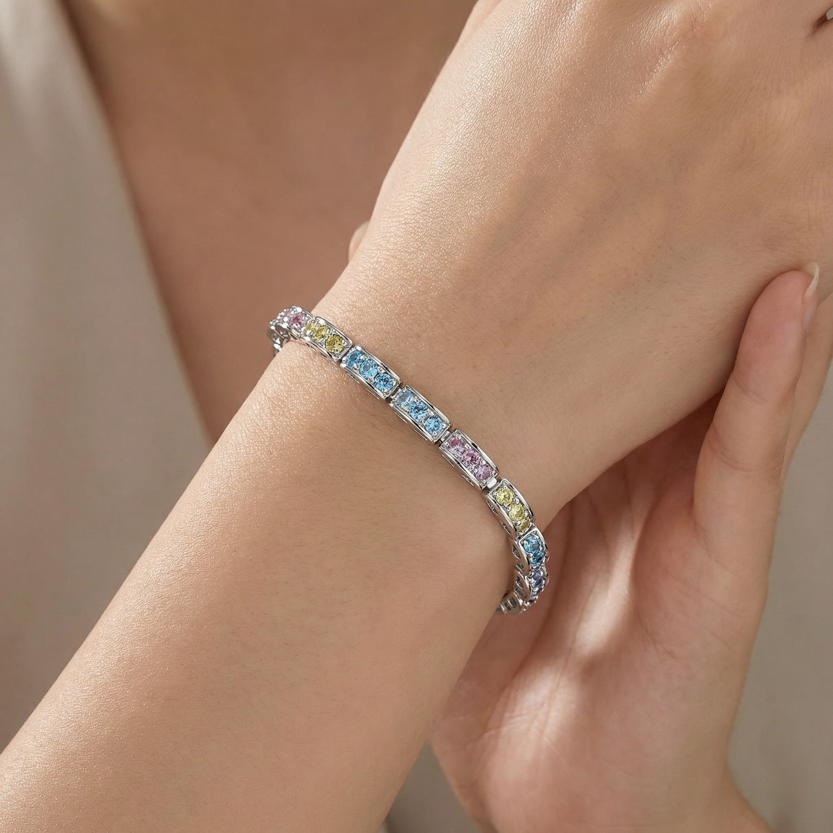 Pastel Pavé Zircon Bracelet