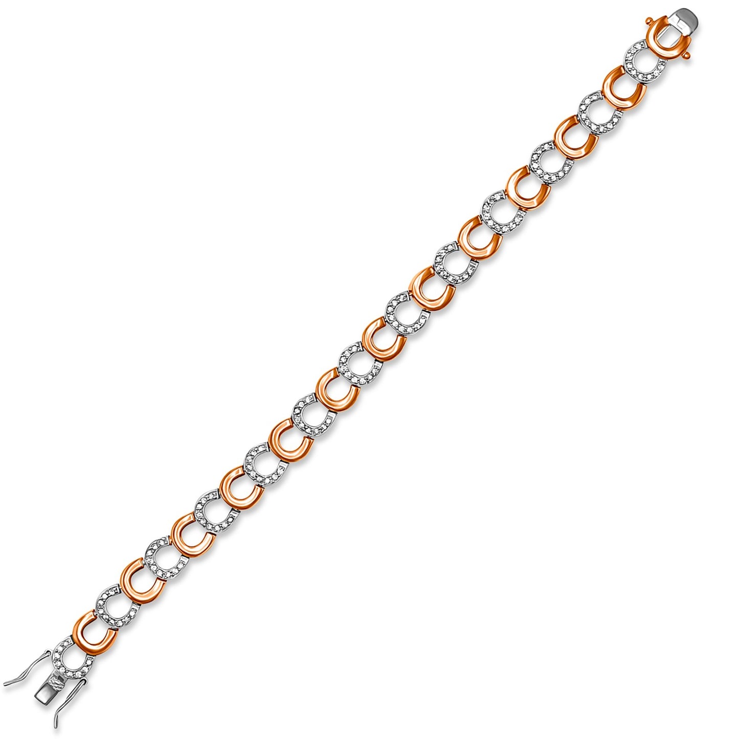 Two Tone Horseshoe Link Bracelet