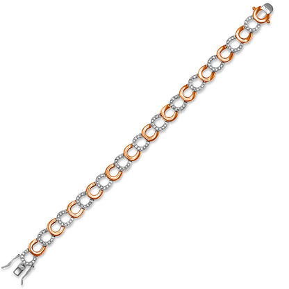 Two Tone Horseshoe Link Bracelet