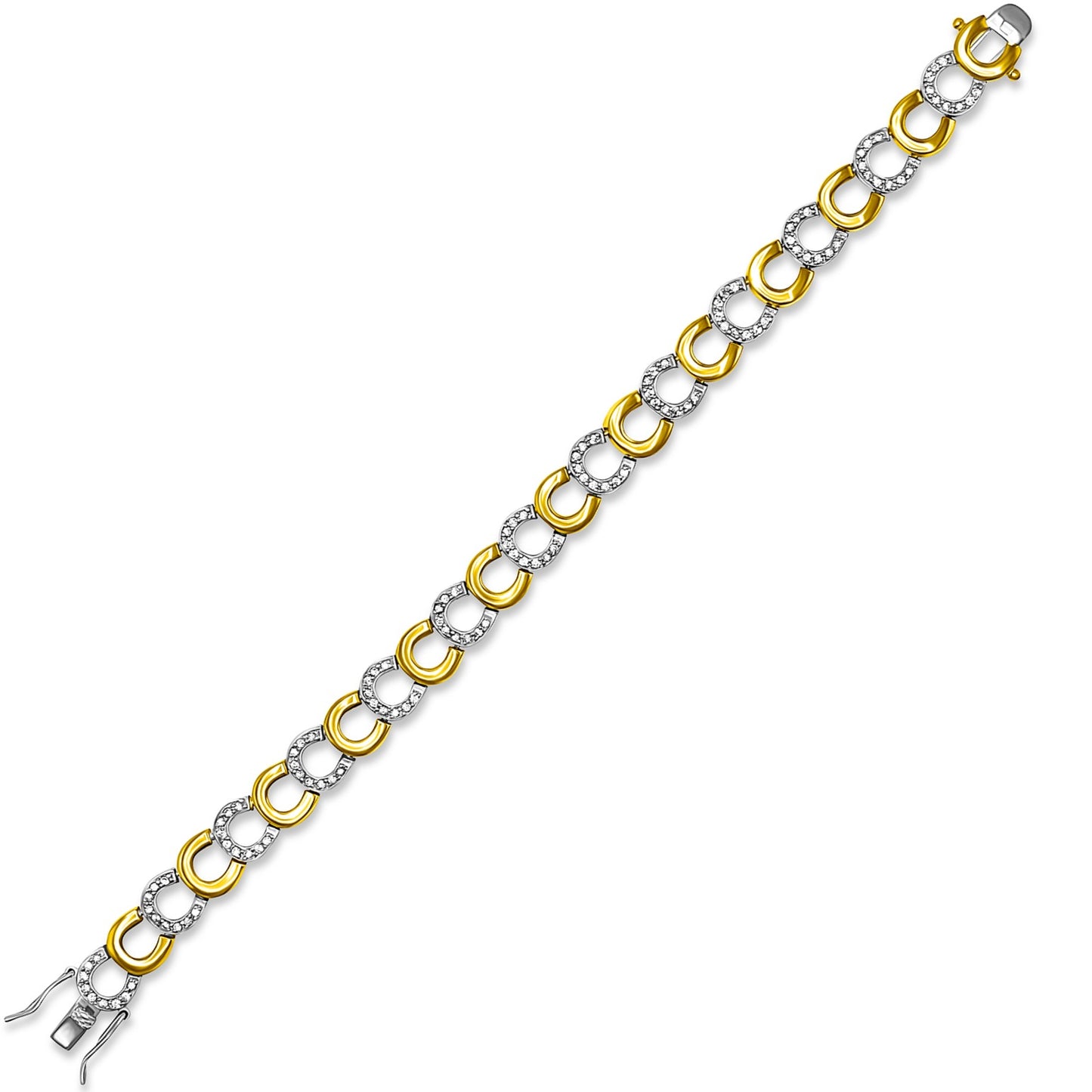 Two Tone Horseshoe Link Bracelet