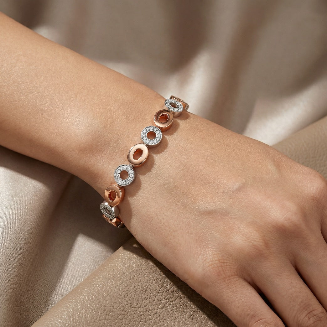 Rose Gold Dual Link Statement Bracelet