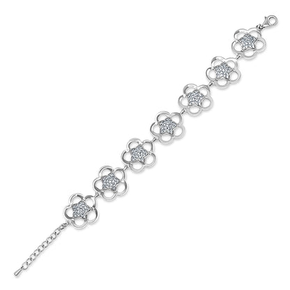 Pavé Star Floral Link Bracelet