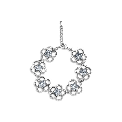 Pavé Star Floral Link Bracelet