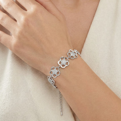 Pavé Star Floral Link Bracelet
