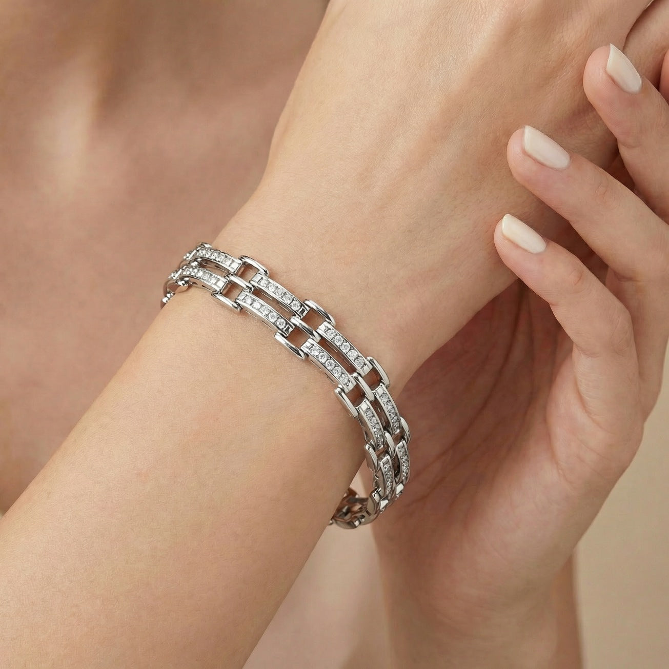Structured Double Row Bracelet