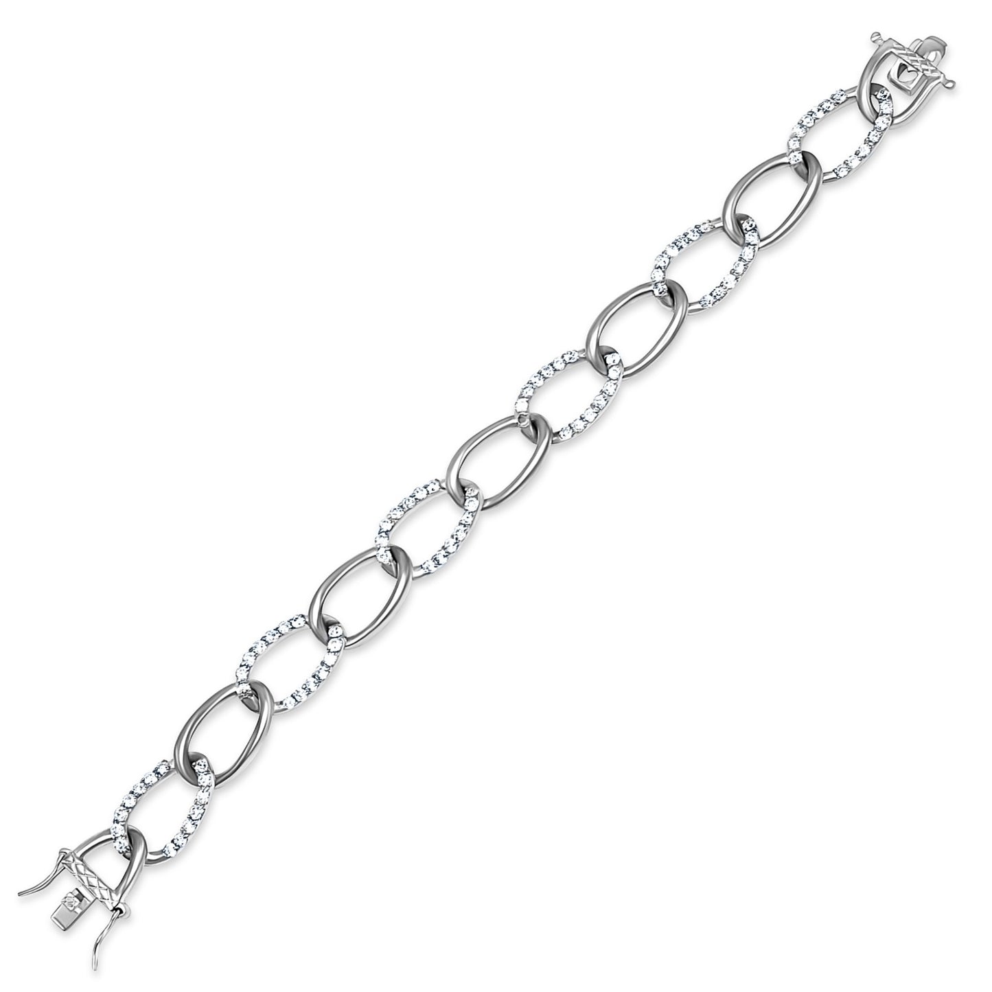 Pavé Oval Link Chain Bracelet