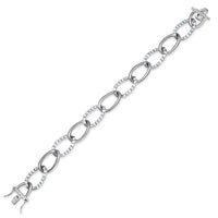 Pavé Oval Link Chain Bracelet image