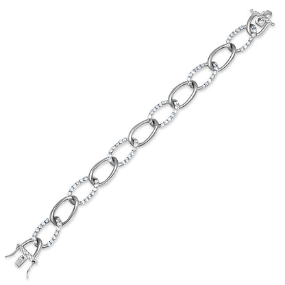 Pavé Oval Link Chain Bracelet
