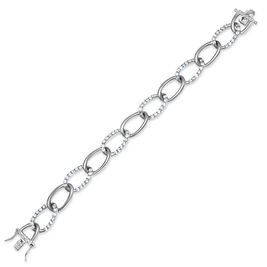 Pavé Oval Link Chain Bracelet