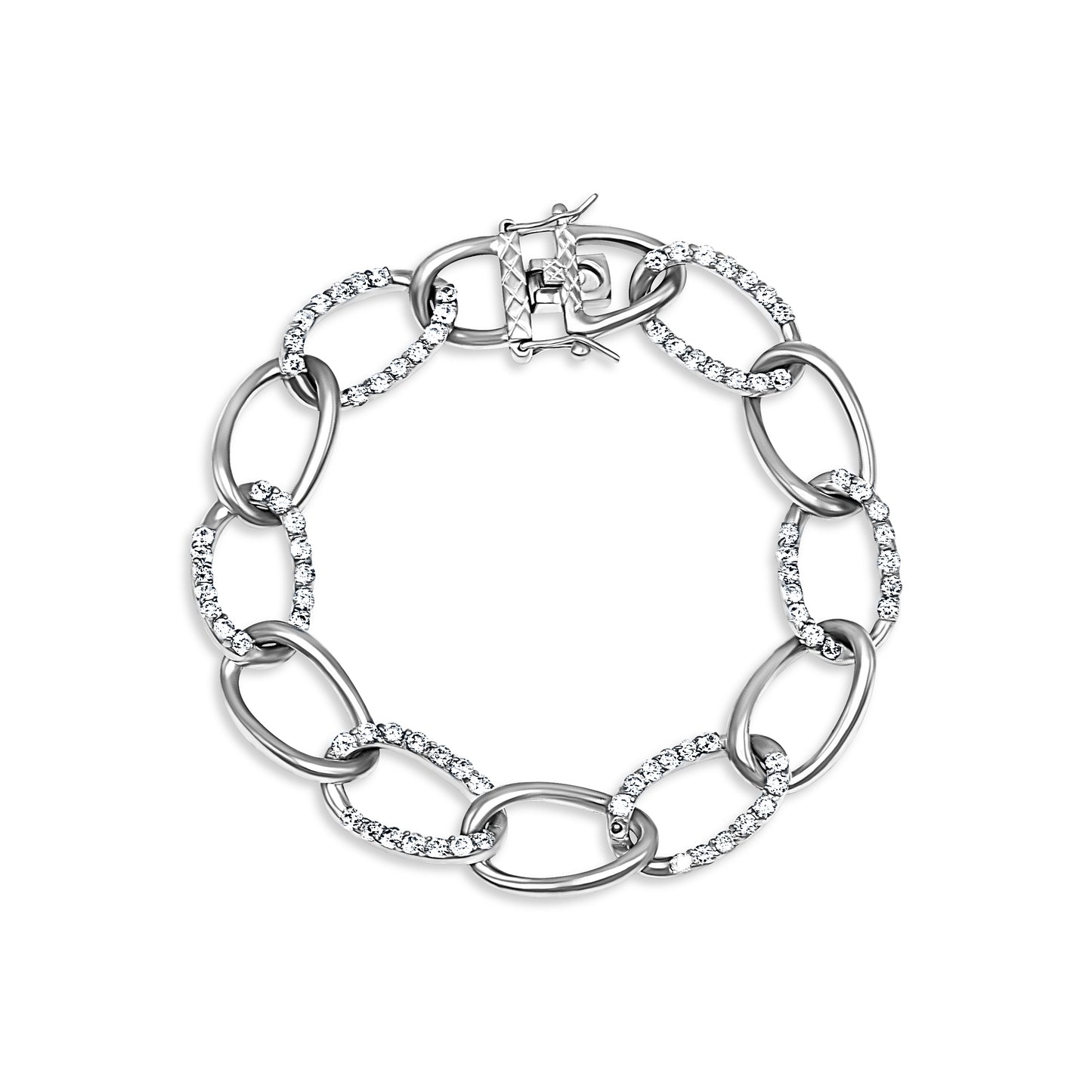 Pavé Oval Link Chain Bracelet